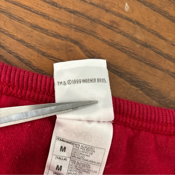 Warner Bros Looney Tunes Vintage 1999 Womens Christmas Embroidered Sweater Sz M - Picture 5 of 9
